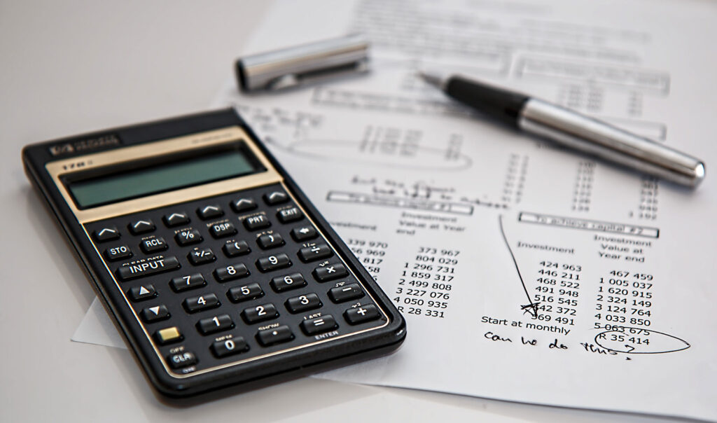 image of calculator, finance sheet