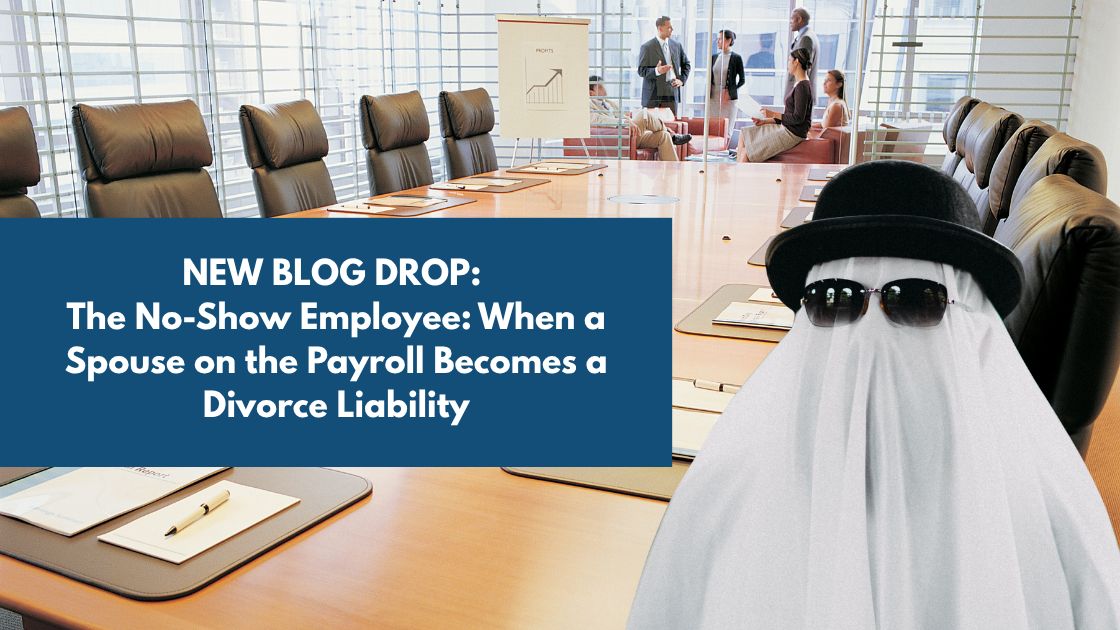 Company payroll records and financial statements under review, representing a no-show employee spouse in a New York high net worth divorce